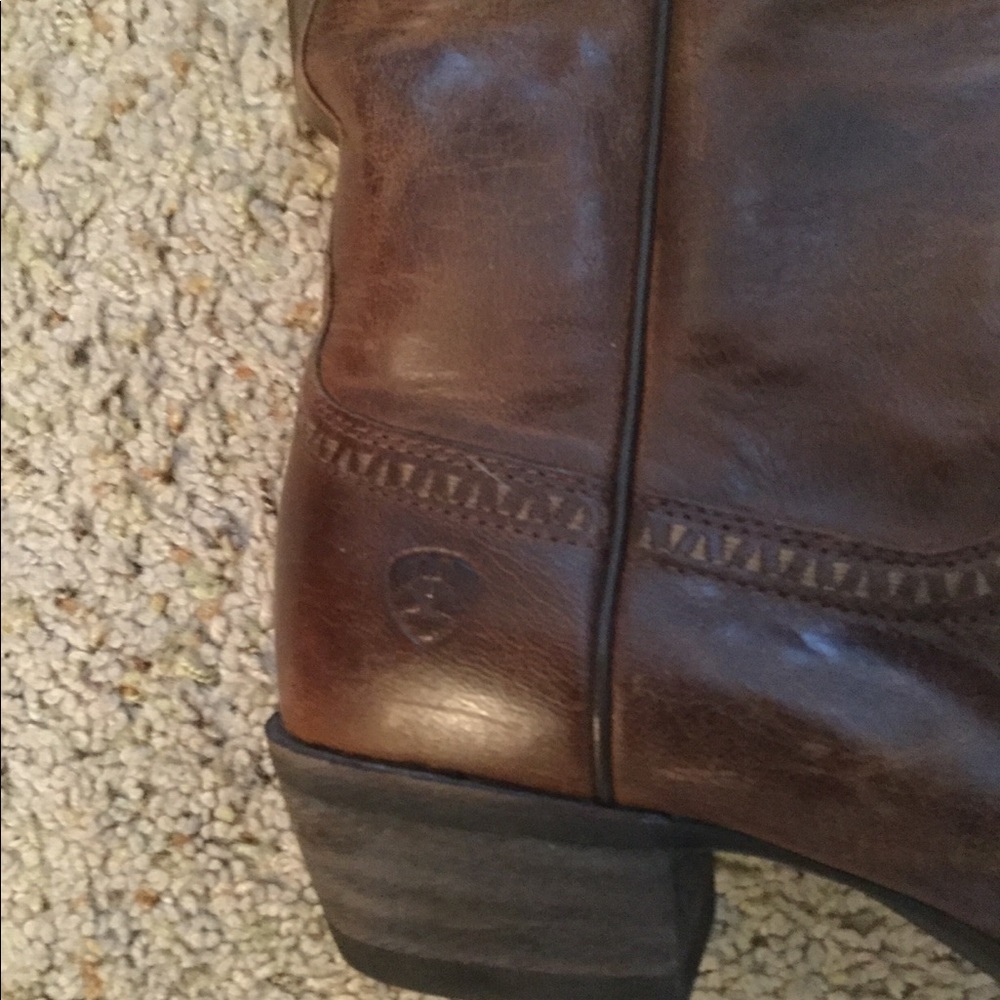 ARIAT SAHARA BROWN LEATHER COWBOY BOOTS, NWOT - Picture 3 of 7